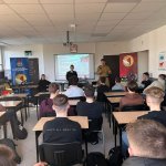 Spotkanie z młodzieżą z zespołu szkół im. Tadeusz Kościuszki w Żarkach w ramach prezentacji zawodu strażaka