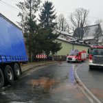 Wypadek samochodu ciężarowego w miejscowości Truskolasy