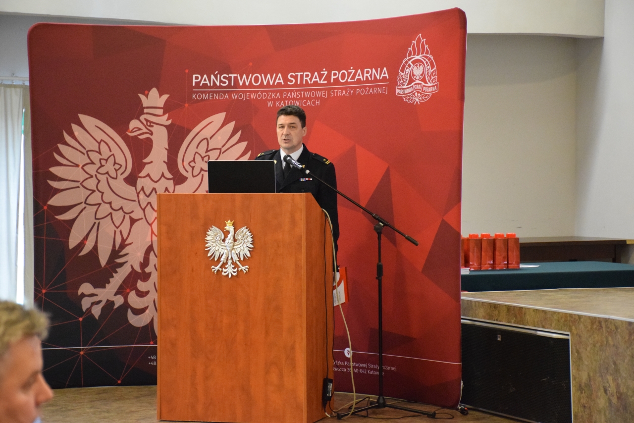 Udział kadry kierowniczej Centralnej Szkoły Państwowej Straży Pożarnej w Częstochowie w naradzie rocznej województwa śląskiego