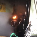 Częstochowa - pożar butli z acetylenem