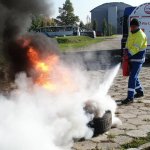 Ćwiczenia CS PSP i Air Liquide Polska - Pożary opon samochodowych podczas jazdy