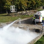 Ćwiczenia CS PSP i Air Liquide Polska - Pożary opon samochodowych podczas jazdy